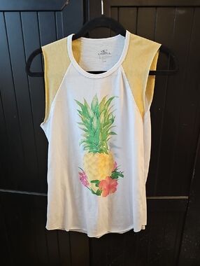 O'Neill Cream Tank with Yellow Sleeves
